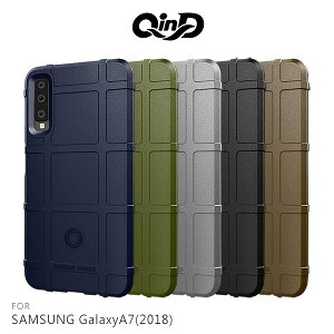 QinD SAMSUNG Galaxy A7 2018 戰術護盾保護套 氣囊 減震抗摔 全包邊 保護殼 背蓋 保護套【APP下單最高22%點數回饋】