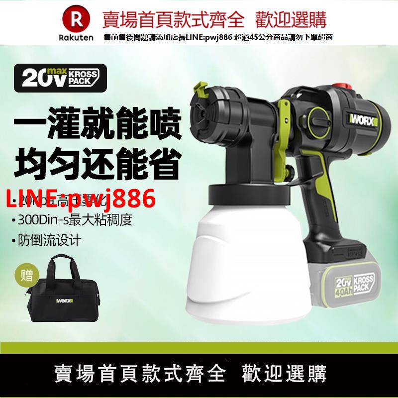 【臺灣公司優質服務】威克士WU056小型電動噴漆鋰電汽車噴漆槍油漆乳膠漆塗料噴塗槍