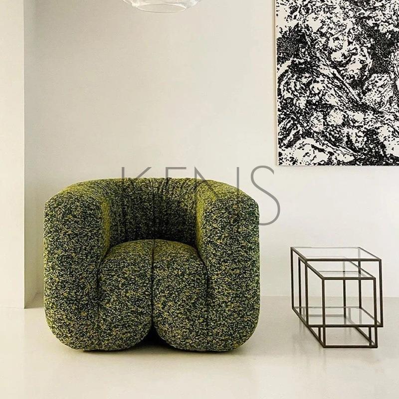 沙發 沙發椅 北歐創意中古風家用沙發模塊酒店網紅皮藝沙發工作室設計師沙發椅