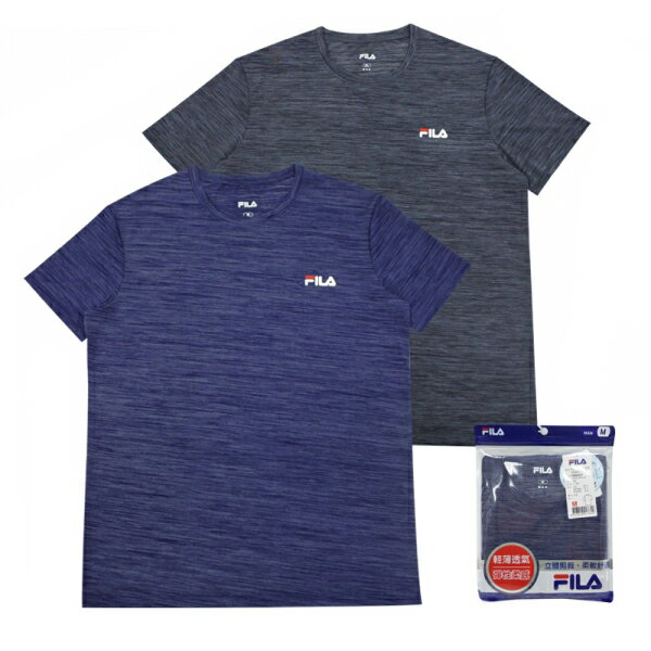 【晨光】FILA 男涼爽透氣短袖圓領上衣 深灰/丈青(0666)【現貨】