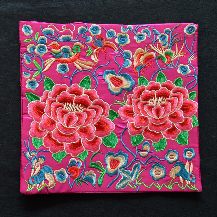 中式民族風繡片牡丹花紅色工藝刺繡鼠標墊電話墊 外事禮品 7