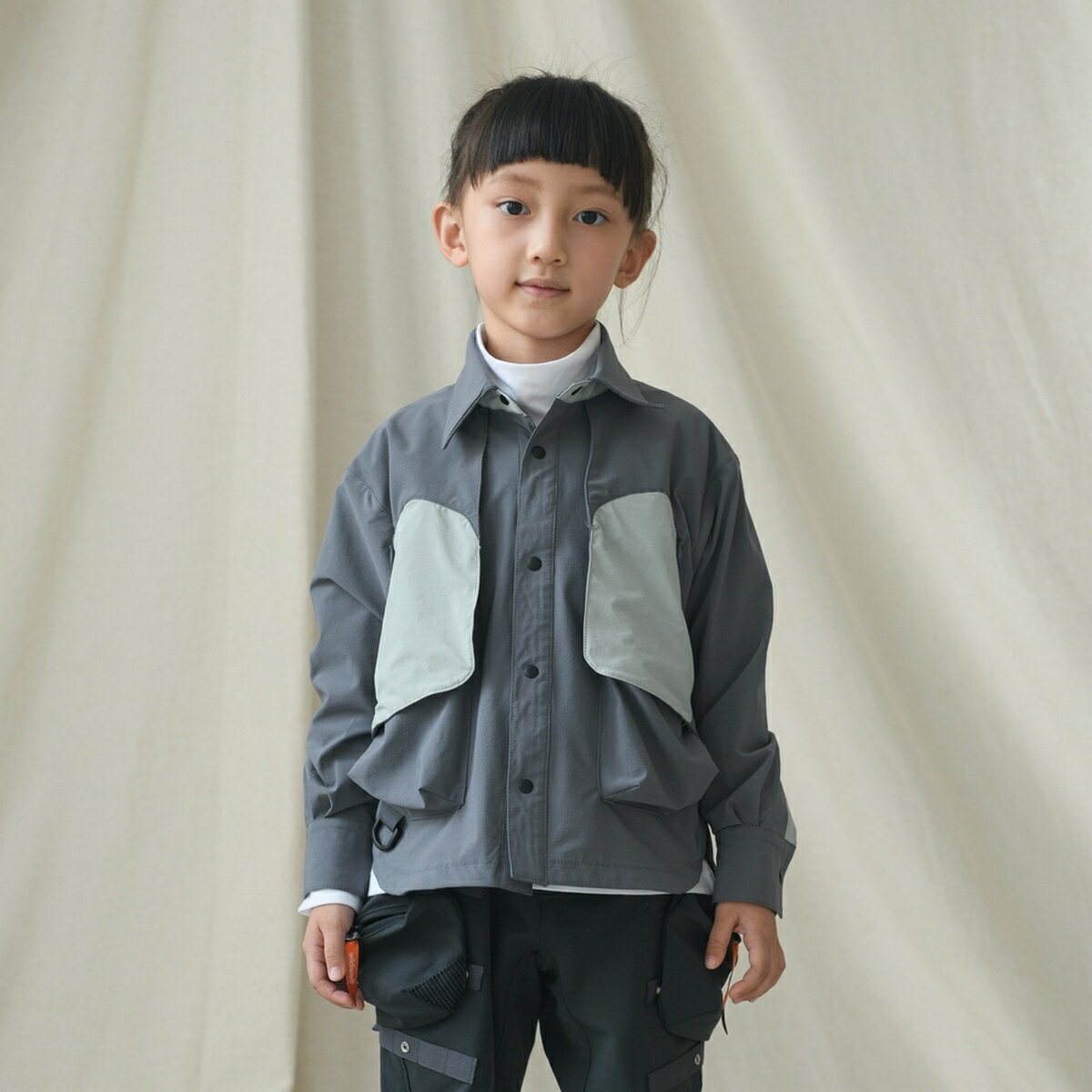 DS-S03雙層結構多口袋襯衫夾克(親子款)