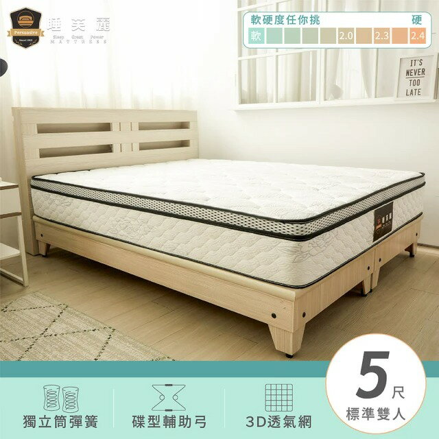 睡芙麗-好睡名床 5尺早安天絲獨立筒床墊(天絲、睡眠、抗菌、防螨、標準雙人)