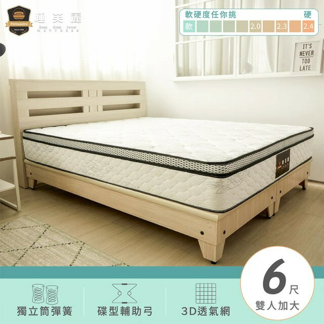 睡芙麗-好睡名床 6尺早安天絲獨立筒床墊(天絲、睡眠、抗菌、防蟎、雙人加大)