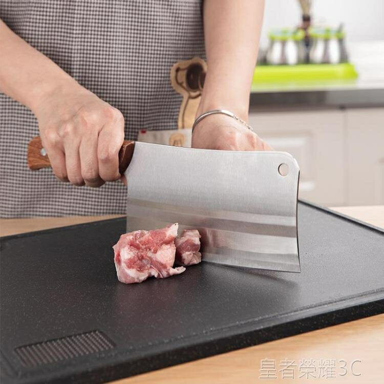 ☆樂天精選多功能切菜板多功能砍大骨菜板麥秸稈雙面不銹鋼塑膠防黴家用揉麵砍骨切菜砧板 雙11全館免運