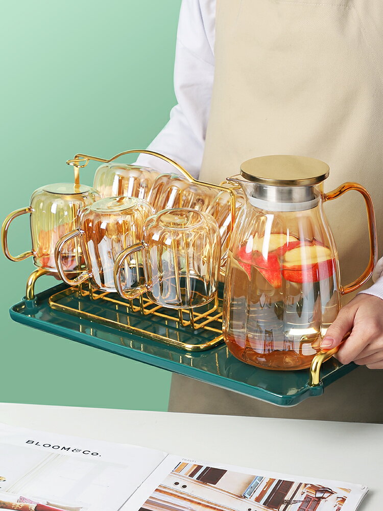 陶瓷托盤家用放茶杯長方形茶壺茶具水杯杯子茶盤現代簡約水果餐盤