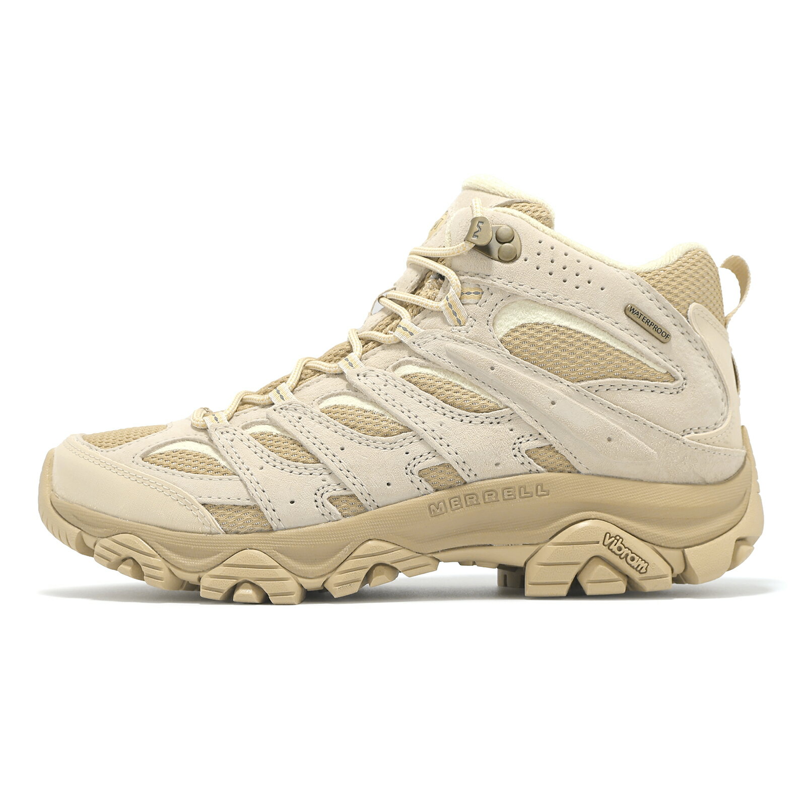 Merrell 登山鞋 Moab 3 Mid WP 男鞋 米白 卡其 防潑水 中筒 黃金大底 山系 戶外鞋 ML038193