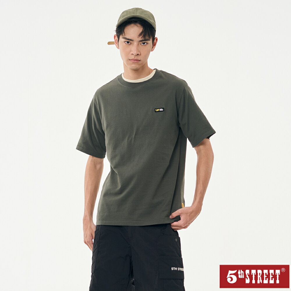 男裝 短T 高山日出 印花 短袖T恤 TEE 上衣 綠色 (571053) 【5th STREET】