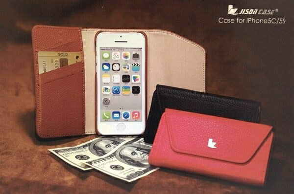 JisonCase iPhone SE / 5 / 5S / 5C 通用 超纖可插卡分離式錢包款皮套【出清】【APP下單4%點數回饋】