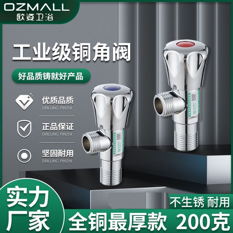 【現貨】德國進口全銅角閥冷熱水通用三角閥馬桶熱水器4分304不銹鋼冷熱水【博野五金】