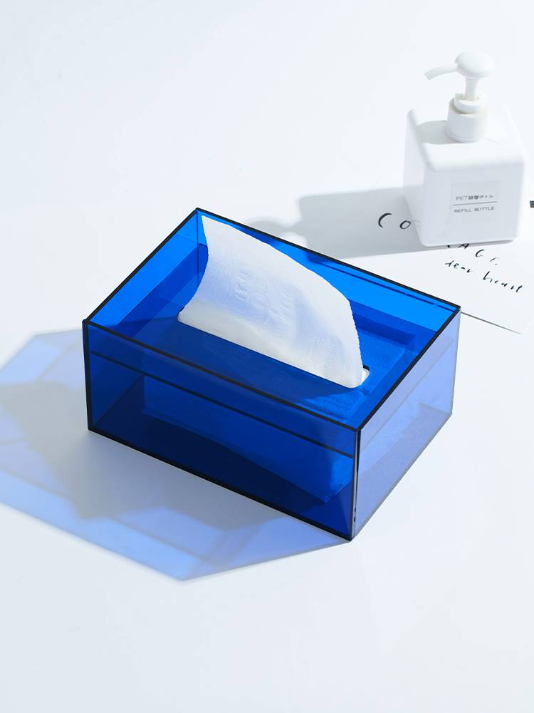 北歐輕奢ins風透明亞克力紙巾盒客廳創意抽紙盒桌面紙抽盒收納盒