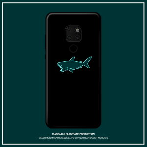 適用華為mate40pro/30/10/20x/9手機殼簡約個性鯊魚全包邊磨砂軟