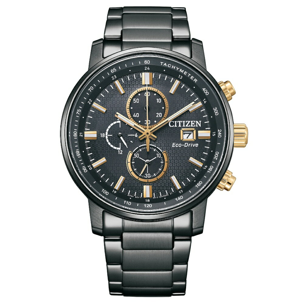 CITIZEN星辰 CA0846-81E 大錶徑時尚光動能計時腕錶/黑麵43mm｜樂天全館特惠中★指定刷卡回饋10%