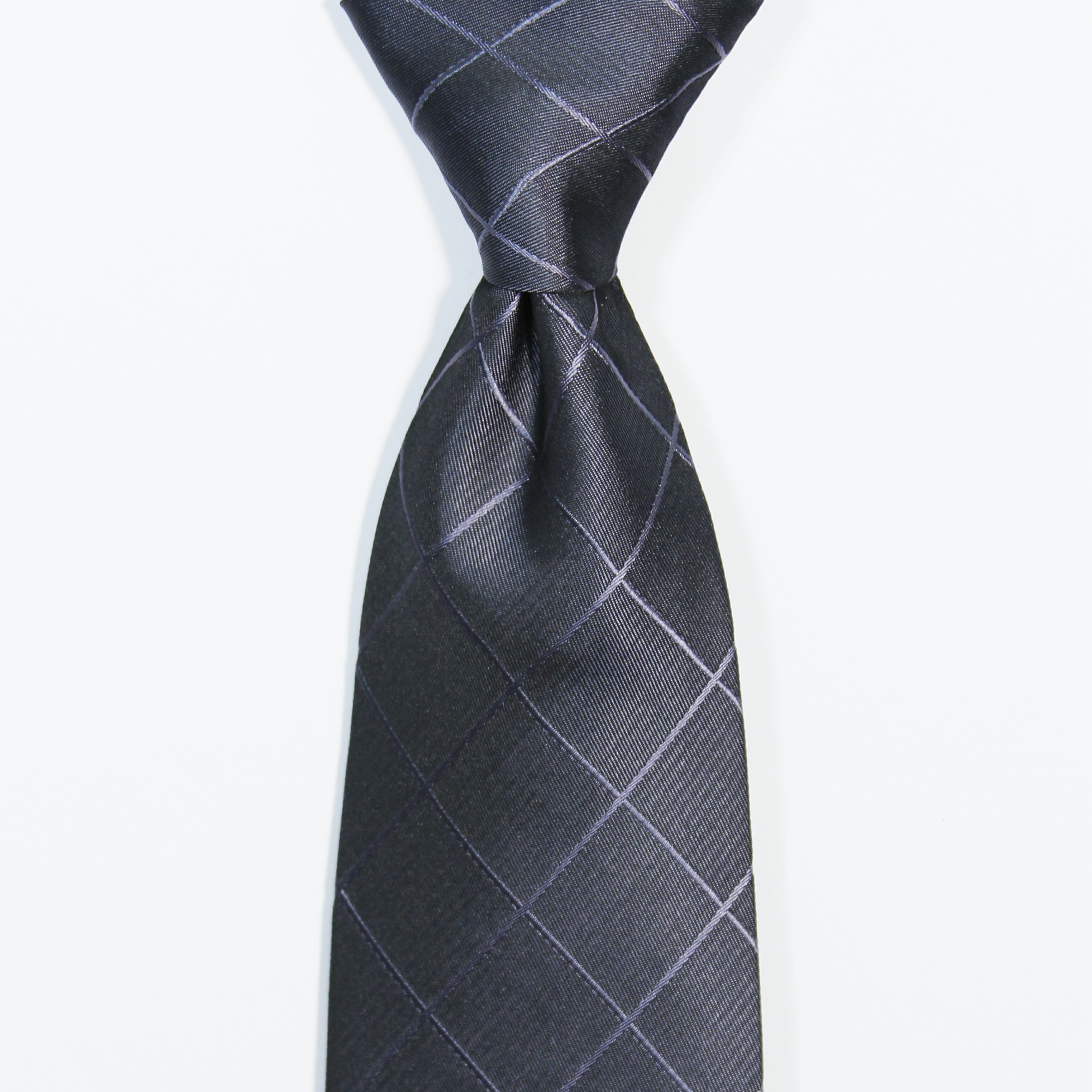菱格紋灰紫商務領帶