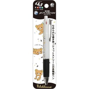 大賀屋 日本製 白 拉拉熊 4+1 筆 懶懶熊 原子筆 文具 日本文具 雜貨 學生用品 上學 正版授權 正版 J00040101