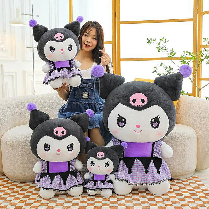 新款暗黑庫洛米毛絨玩具美樂蒂公仔女孩睡覺布娃娃生日禮物 玩偶/生日/情人/聖誕禮物/毛絨娃娃/抱枕娃娃