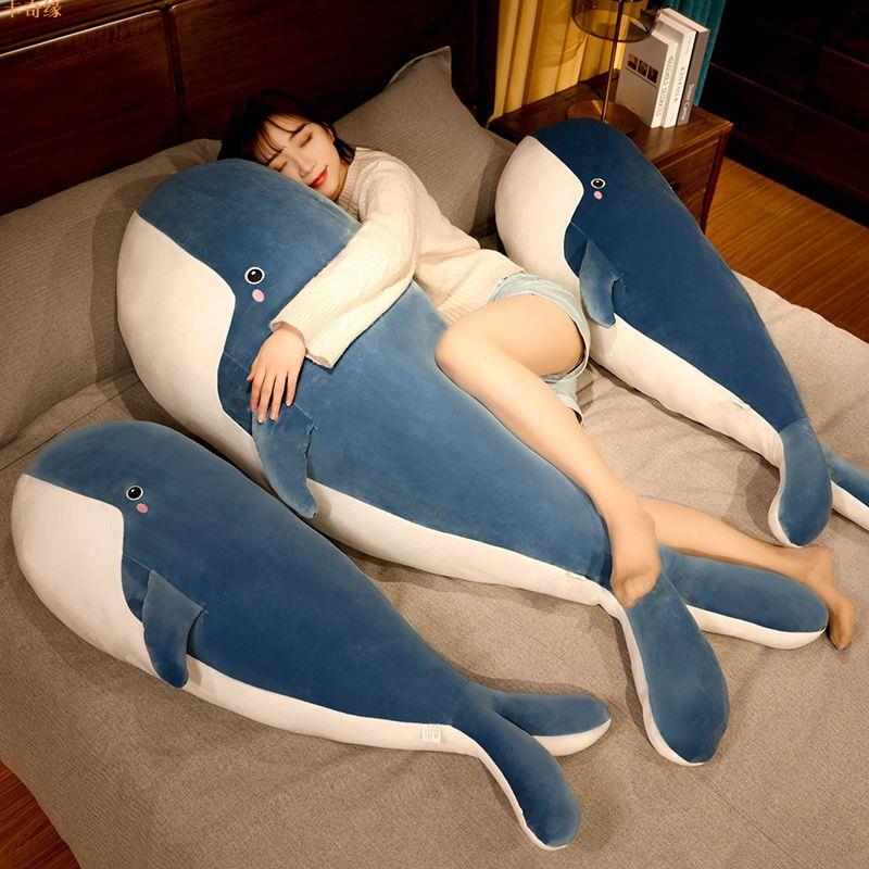 可愛鯨魚毛絨玩具抱枕女生睡覺床上男生款公仔布娃娃大號玩偶超軟