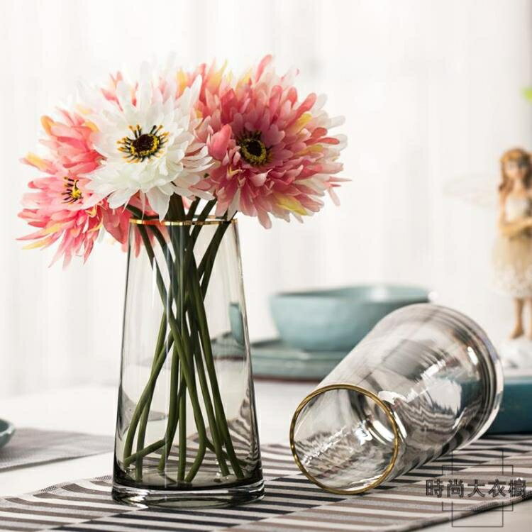 ❀樂天優選好物❀ 客廳家居裝飾插花花器簡約玻璃花瓶件【極有家】