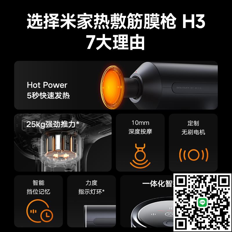 【重磅新品】小米官旗米家熱敷筋膜槍H3熱敷槍專業健身電動按摩槍