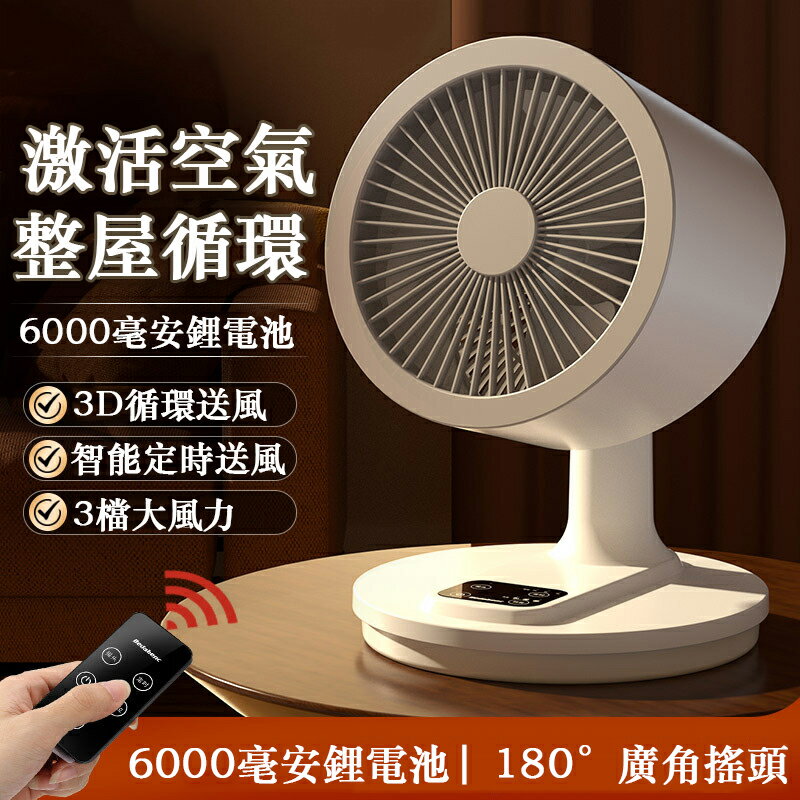 【免運】多功能變頻遙控臺式電風扇 桌面空氣循環扇 家用定時搖頭對流風扇