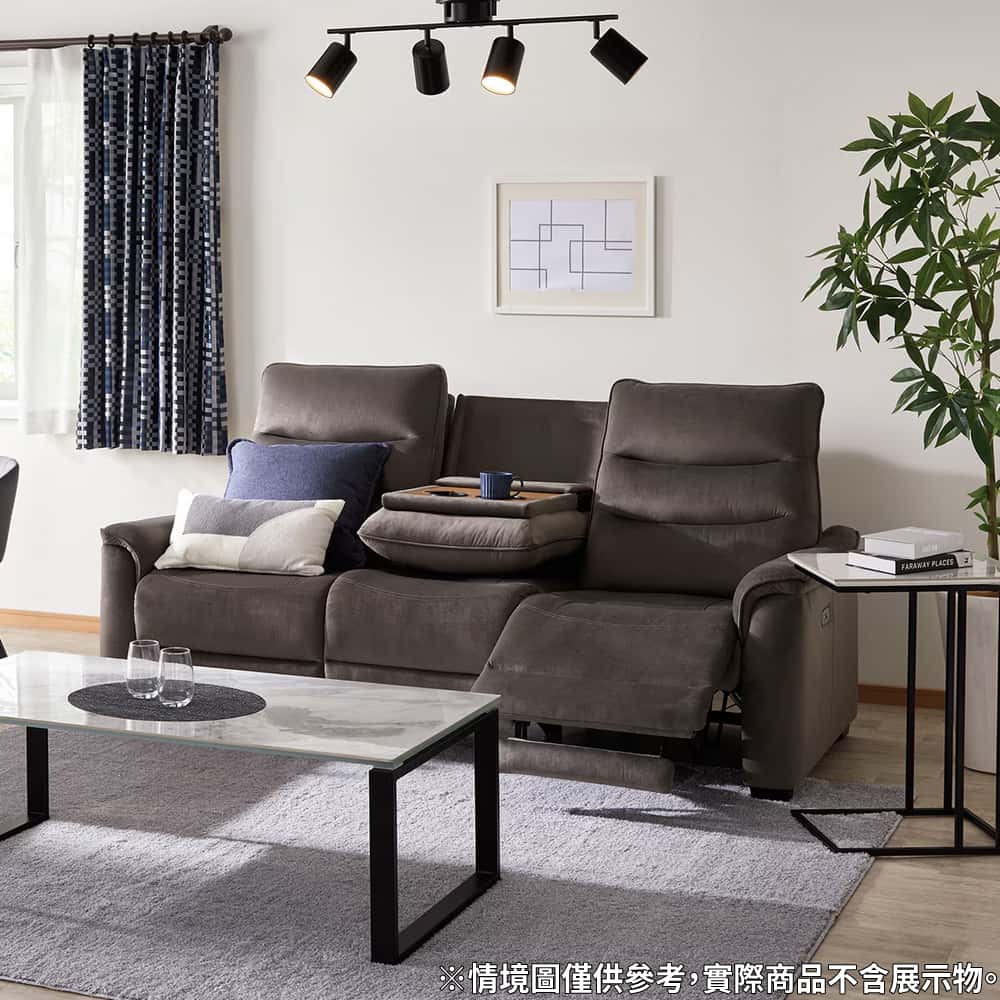 ◎3人用電動可躺式沙發 電動沙發 N-BELIEVA 3 布 GY NITORI宜得利家居