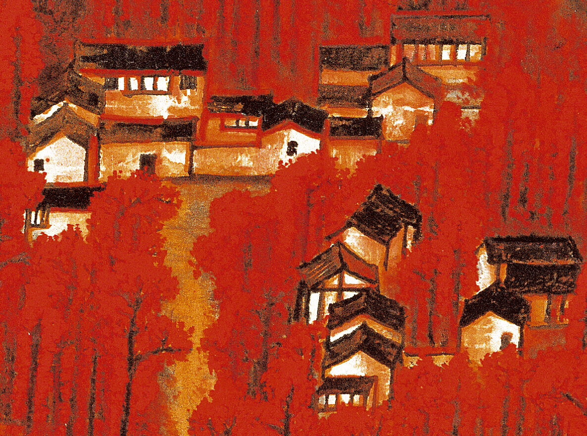李可染 山水画 掛け軸 中堂 山野葱郁図 中国画 サイズ：174×77cm 李可染 山水画 掛け軸 中堂 山野葱郁図 中国画 サイズ：174×77cm