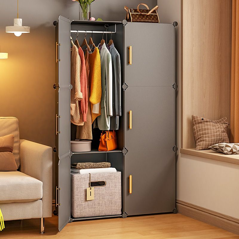 開發票 衣櫃   衣柜家用臥室簡易組裝柜子出租房用置物架經濟型結實耐用布衣櫥