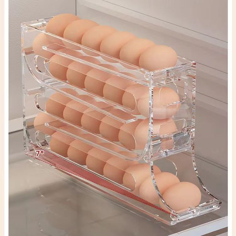 滑梯雞蛋收納盒冰箱側門收納盒廚房雞蛋架托透明收納盒