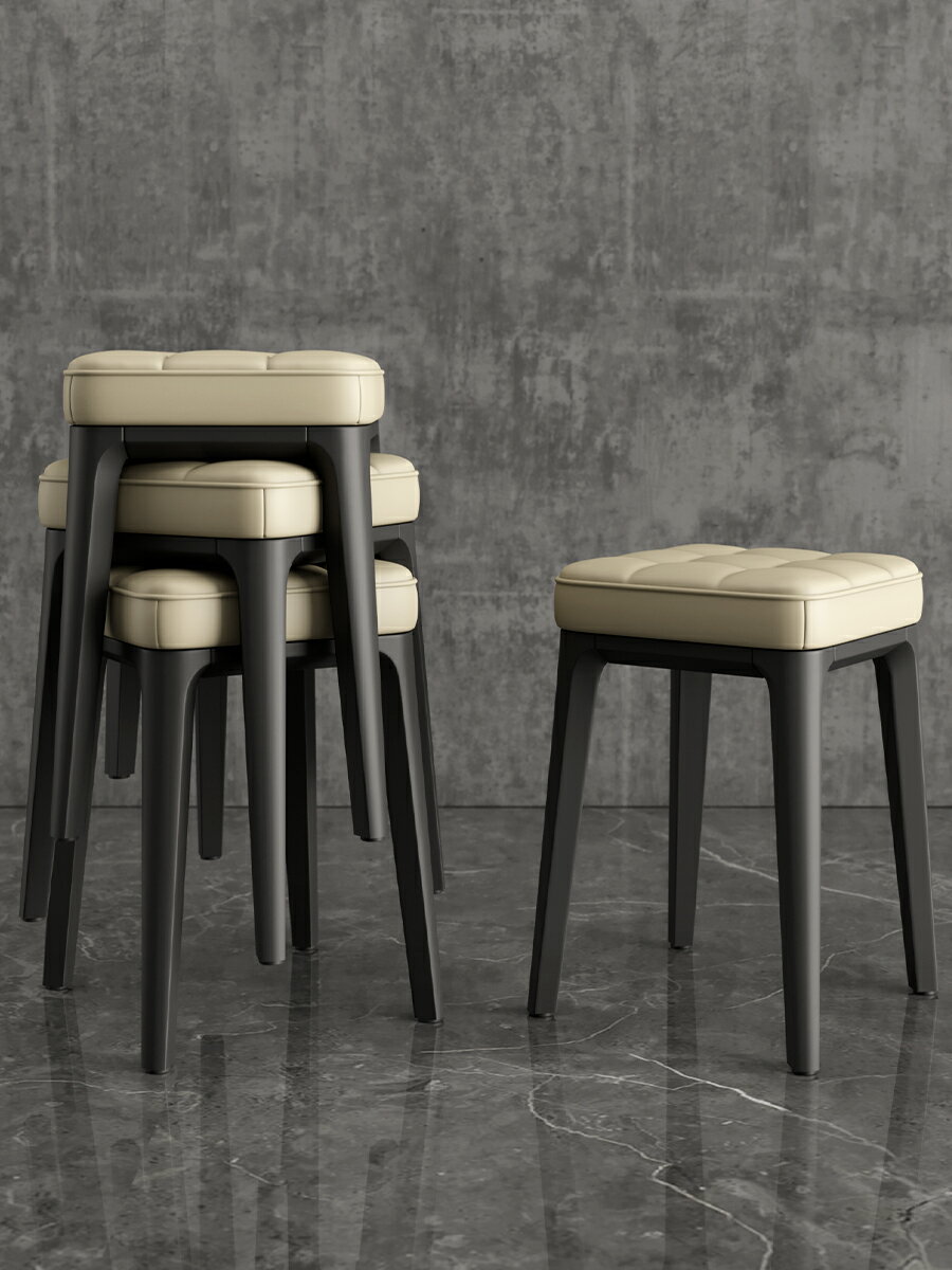 凳子家用塑料加厚圓凳現代簡約書桌凳餐廳椅子矮凳備用可疊放板凳