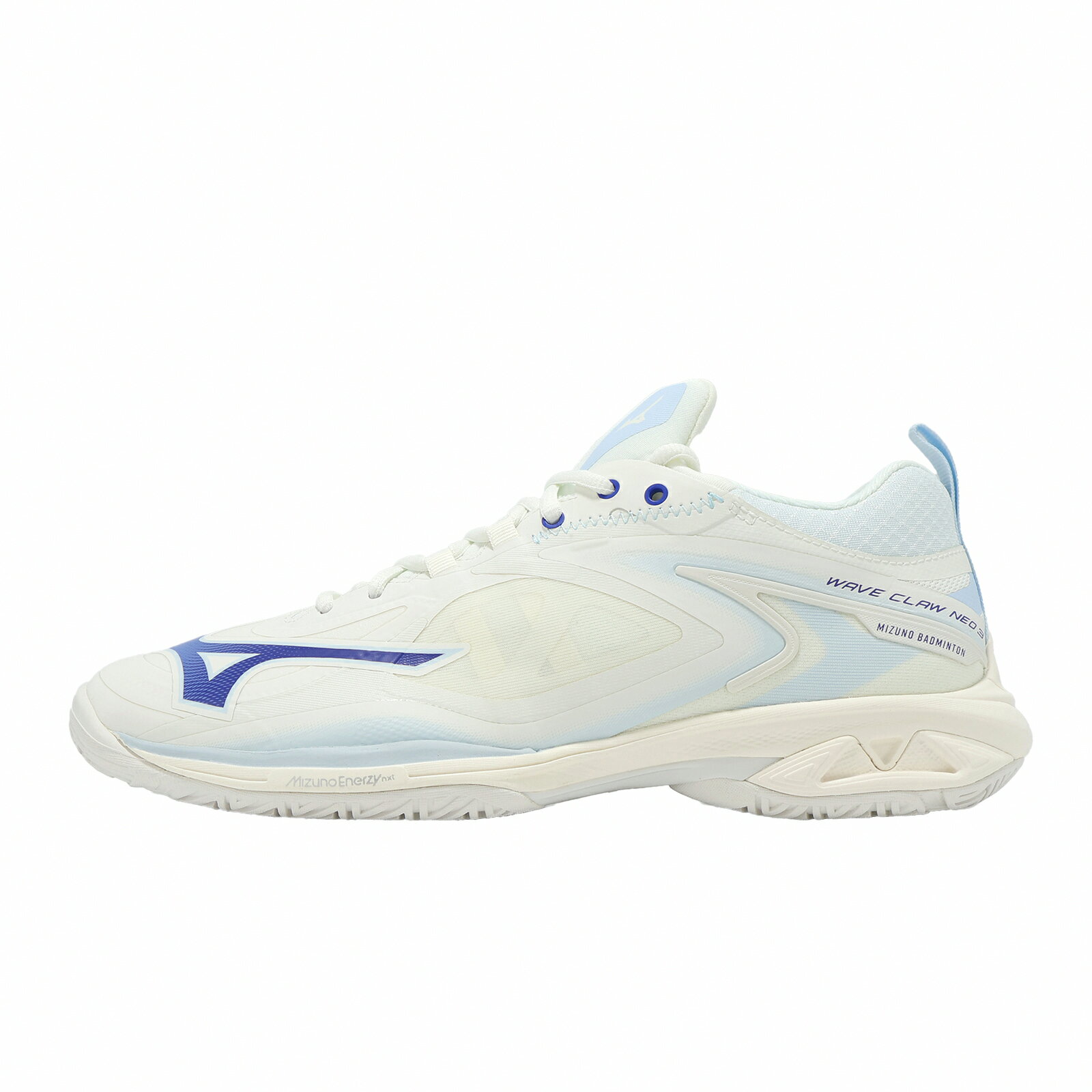 Mizuno 美津濃 羽球鞋 Wave Claw Neo 3 寬楦 男鞋 白 藍 緩震 運動鞋 71GA2473-33