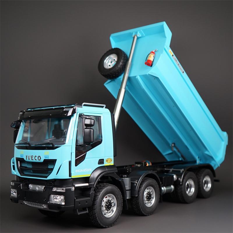 RC遙控自卸車1/14 IVECO8X4整車一體橋模擬越野工程泥頭車模型-貼心優衣家居