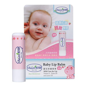 貝恩Baan 嬰兒修護唇膏(原味、草莓) 4.8g｜護唇 潤唇