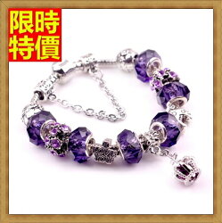 ★手鍊 串珠 925純銀-水晶飾品精美紫色皇冠歐美流行配件71o10【獨家進口】【米蘭精品】