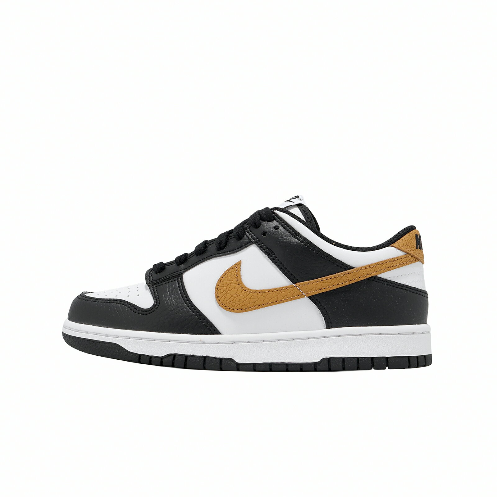 Nike 休閒鞋 Dunk Low GS 大童 女鞋 黑 金 皮革 經典 II7639-001