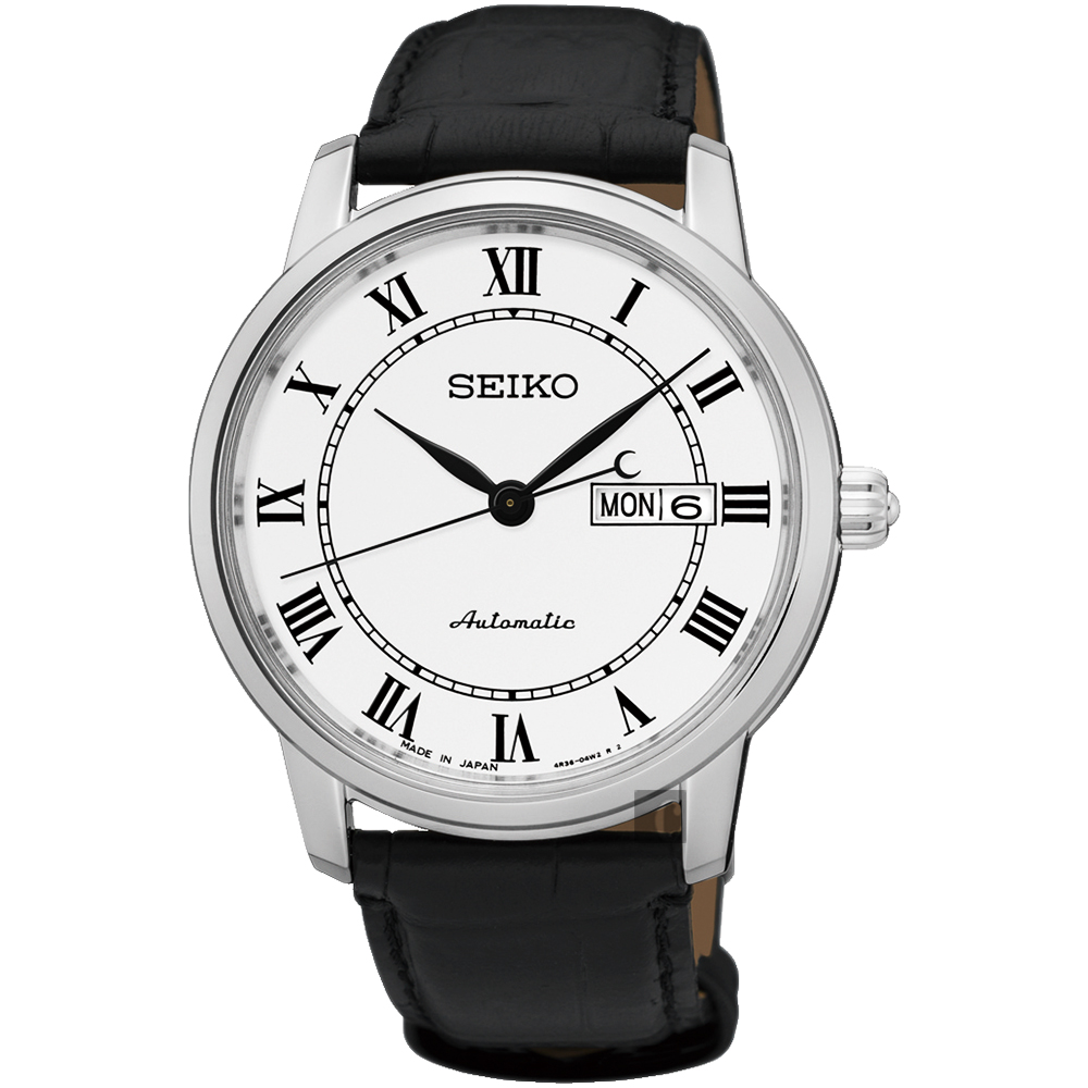 SEIKO 精工錶-指定商品-Presage 羅馬經典機械腕錶 4R36-04E0C(SRP761J2)-40mm-白面皮革【刷卡回饋 分期0利率】【APP下單22%點數回饋】