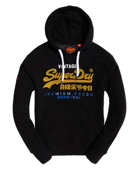 跩狗嚴選 極度乾燥 Superdry 帽T Hoodie 鋪棉 長袖 上衣 黑 凸版膠印字 撞色Logo 大學T 棉T 土耳其製