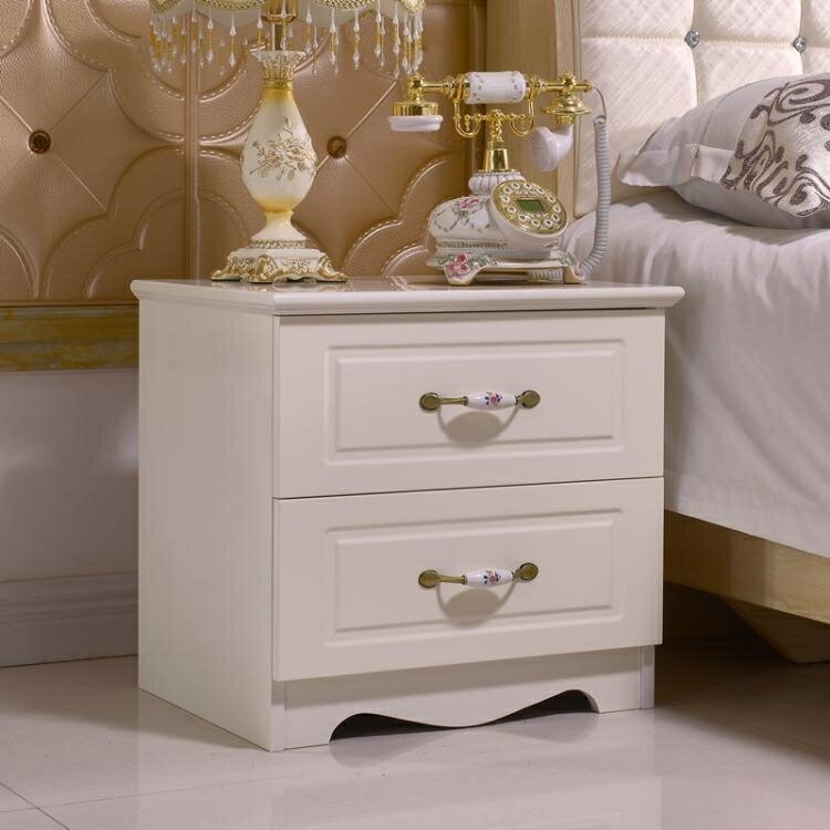 床頭櫃 白色簡易烤漆床頭櫃歐式簡約現代儲物櫃臥室多功能組裝收納床邊櫃【虎年新品爆款】