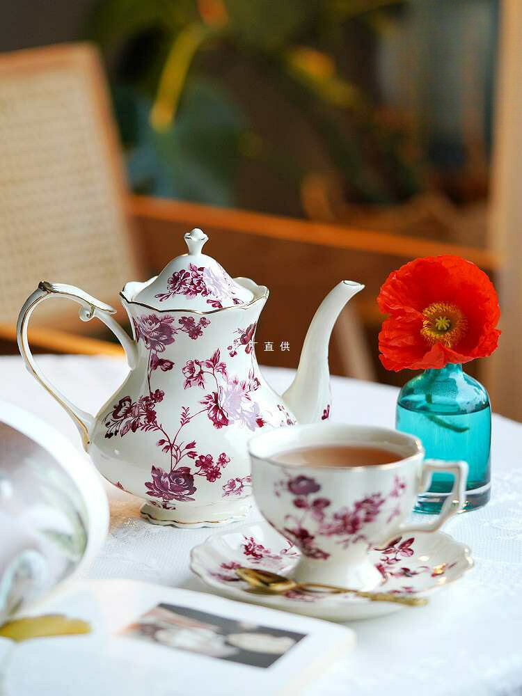 咖啡杯碟套裝復古青花陶瓷咖啡壺咖啡杯英式下午茶杯茶具
