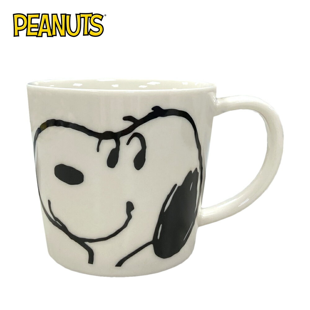 【日本正版】史努比 寬口馬克杯 280ml 日本製 寬口杯 咖啡杯 Snoopy 金正陶器 - 623010