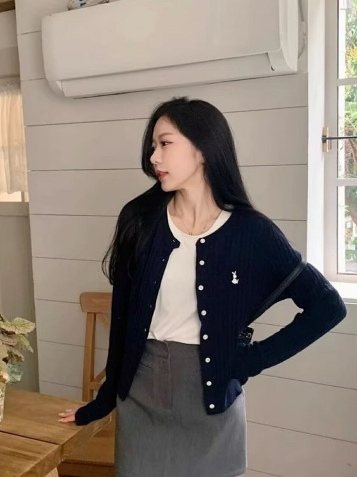 大尺碼針織開衫外套女 甜辣妹針織開衫外套女春秋季新款大碼胖mm韓系顯瘦長袖短款上衣冬
