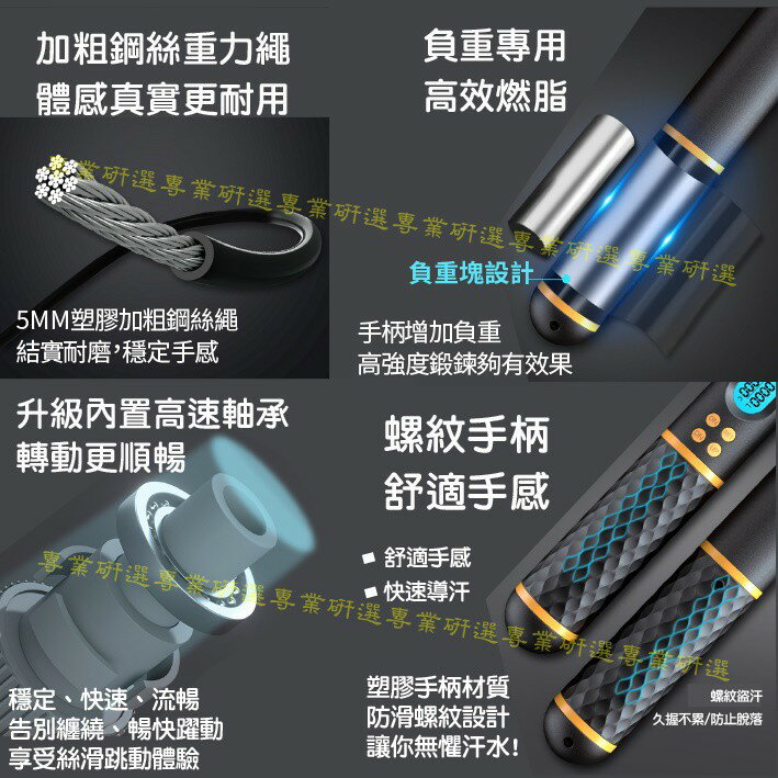 【台灣現貨  】無繩跳繩 智能跳繩 計數跳繩 無線跳繩 繩球兩用 繩長自由調節 卡路里計算 送電池 贈收納袋 4色任 3