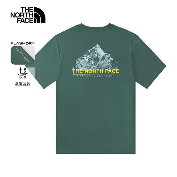 美國[The North Face] M HIKE SS TEE GRAPHIC- 男款快乾短袖T 綠