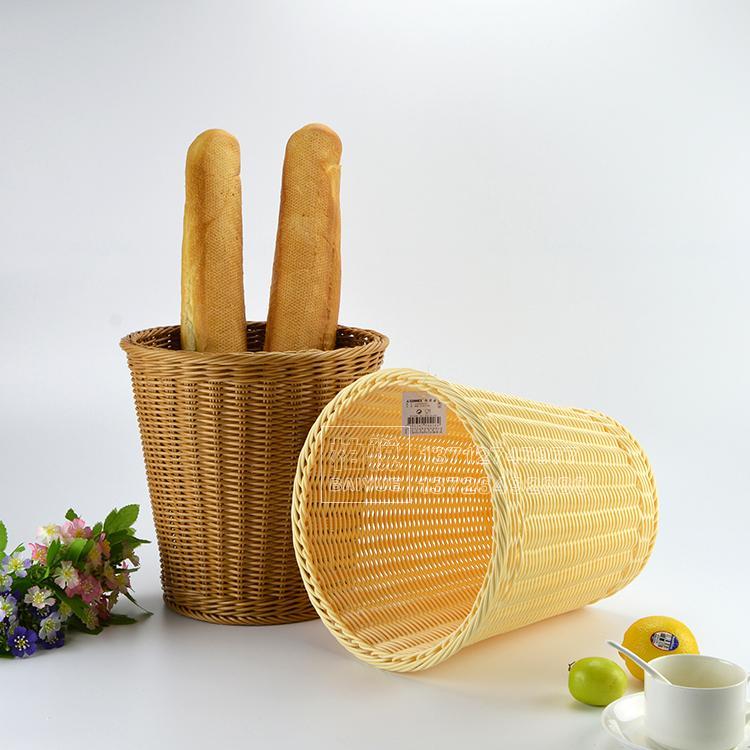 清倉仿藤編法式面包籃面包筒法棒面包筐面包桶面包簍收納桶置物籃 1