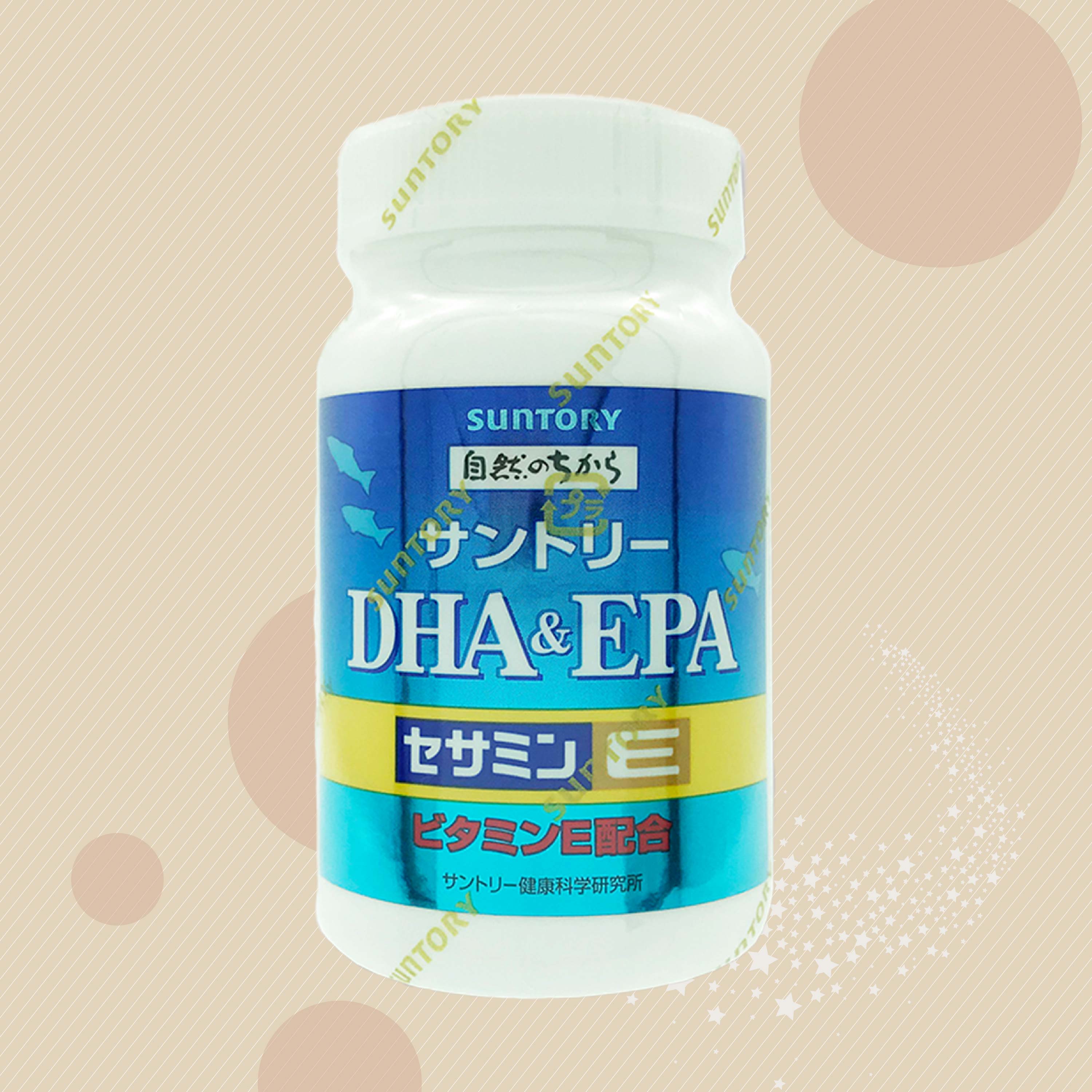【Suntory】三得利 魚油 DHA&EPA+芝麻明E 瓶裝/隨身包(120錠/瓶)(4錠/包*30包)【uone】魚油 DHA EPA 芝麻明E