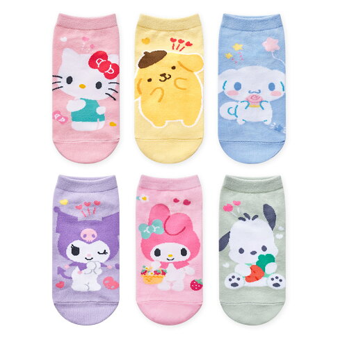 Sanrio 三麗鷗 耀眼系列童襪 兒童短襪 直版襪 酷洛米 大耳狗 布丁狗 帕洽狗 【旺達棉品】PC-A503】 1