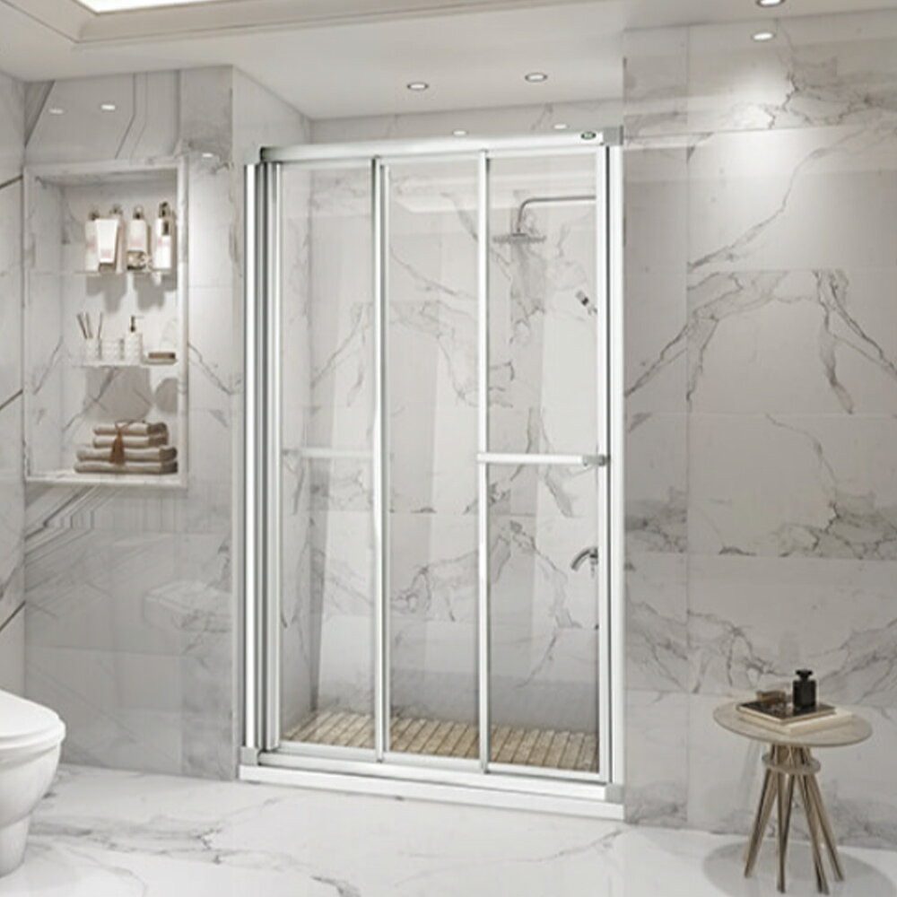 【itai 一太e衛浴】金冠4000 有框式淋浴拉門 L型(一字三門) 橫拉式  鋁合金框+強化玻璃 橫拉式 含基本安裝【領券滿額再折千11/30止】