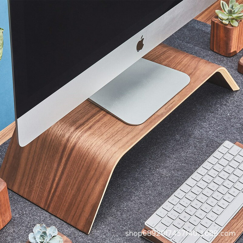 GROVEMADE辦公桌電腦增高支架顯示器增高架墊高收納底座木質