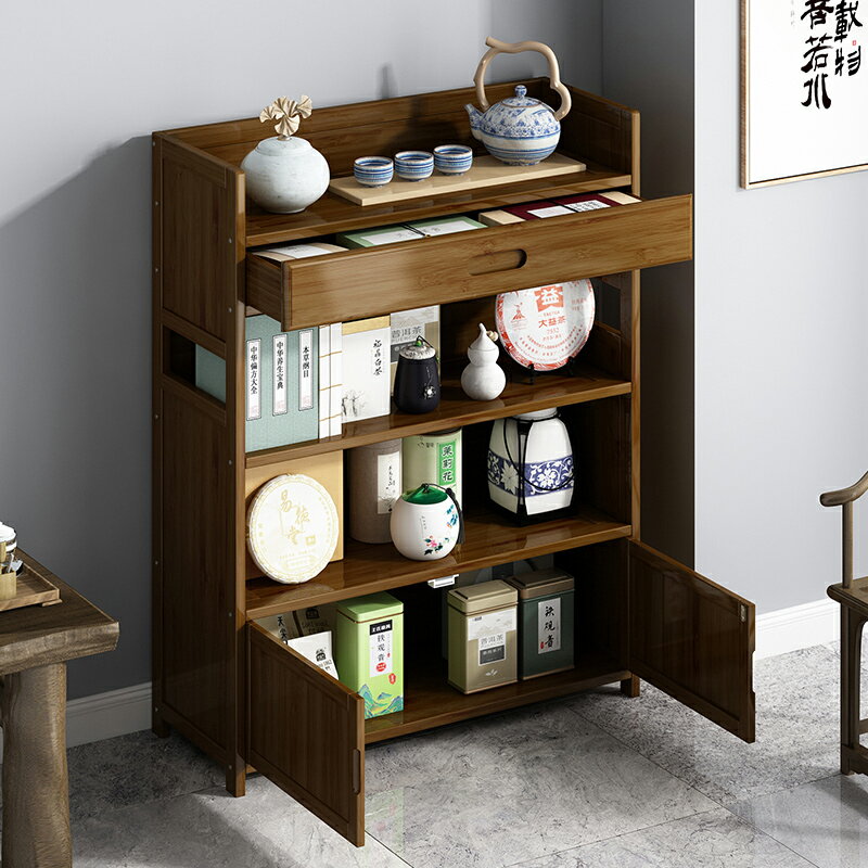 茶葉茶具置物架新中式博古架客廳裝飾品茶室擺件展示辦公室收納柜
