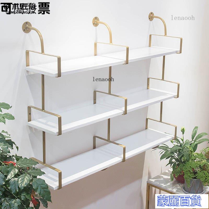 【免運費】-工廠直銷 墻上一字隔闆置物架壁掛書架展示架收納架美甲店客廳墻壁貨架多層 快速出貨