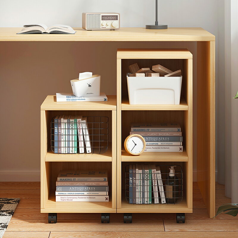 書架落地置物架簡約現代家用可移動書柜小型創意簡易省空間收納架